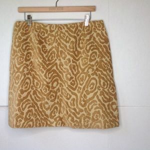 Boo Gemes Tan Skirt Brown Brocade Animal Print